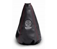 Sparco - Basic Black Synthetic Leather / Red Stitching Gear Gaiter With Logo